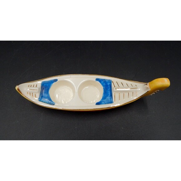 Meiko Porcelain Gondola Boat Salt & Pepper Shakers Hand-Painted Occupied Japan - Picture 6 of 11